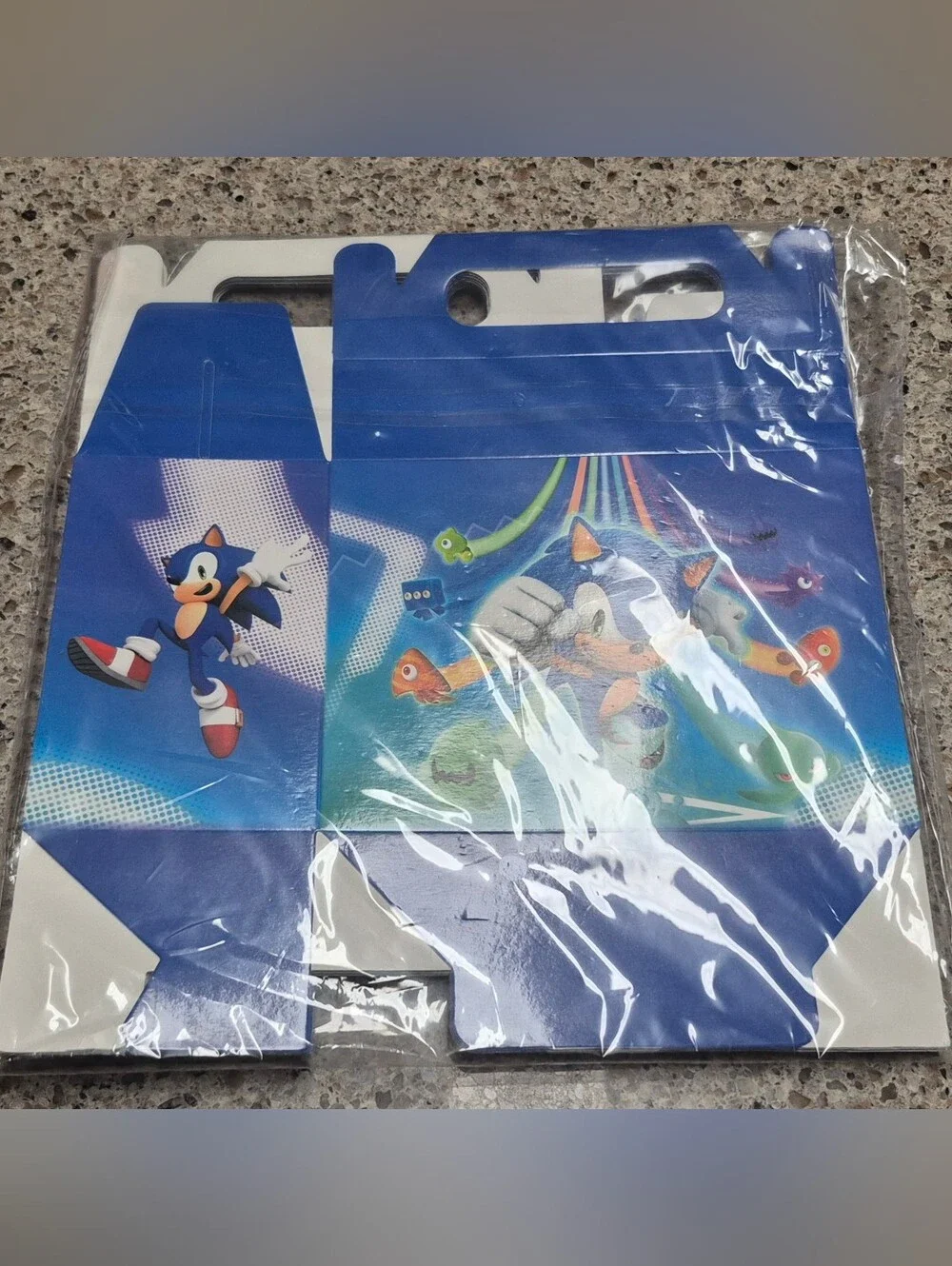 Sonic the Hedgehog Birthday Party Favor Boxes Blue Treat Goodie Gift Bag 10pc